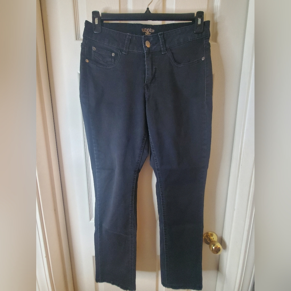 Riders By Lee Womens 12P Heavenly Touch Black Mid Rise Skinny Jeans Like New